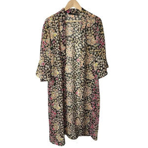 NWT Nordstrom RDI Floral Sheer Long Cardigan Size XS Long Sleeves Polyester Wm's